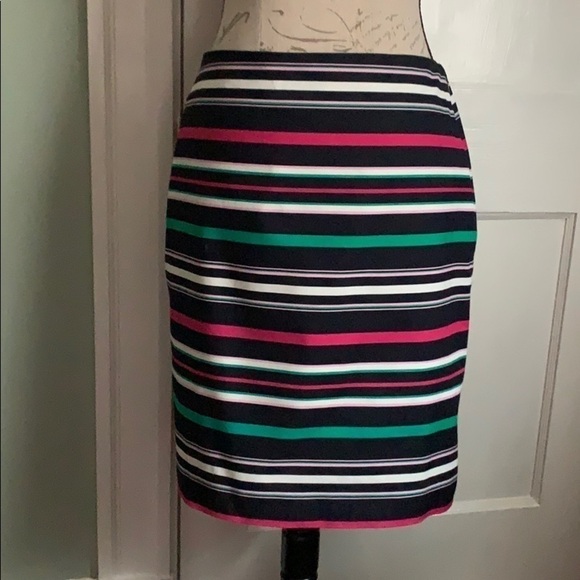 TALBOTS PETITE Striped A-Line Skirt - Picture 1 of 9